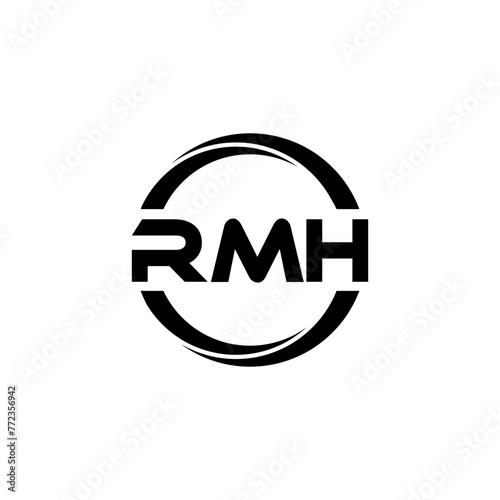 RMH letter logo design in illustration. Vector logo, calligraphy designs for logo, Poster, Invitation, etc. photo