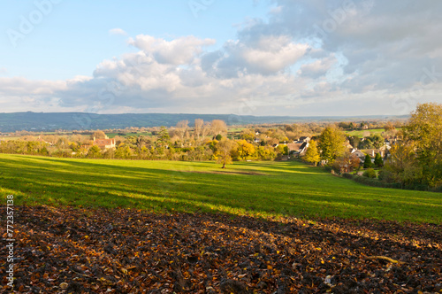 The Mendips, Wedmore and Cheddar Valley  from Wedmore Woods, Somerset photo