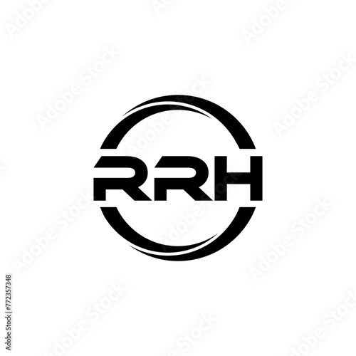 RRH letter logo design in illustration. Vector logo, calligraphy designs for logo, Poster, Invitation, etc. photo