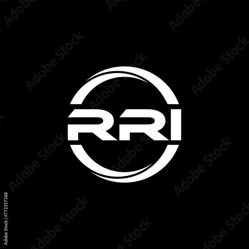 RRI letter logo design in illustration. Vector logo, calligraphy designs for logo, Poster, Invitation, etc. photo