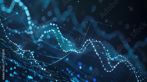 3D line graph depicting company's stock price dynamics in the financial markets AI Image