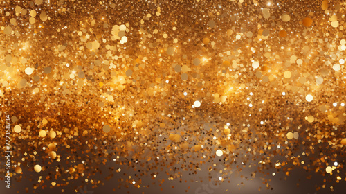 Abstract Golden Bokeh Lights with Glitter Dust Background © heroimage.io