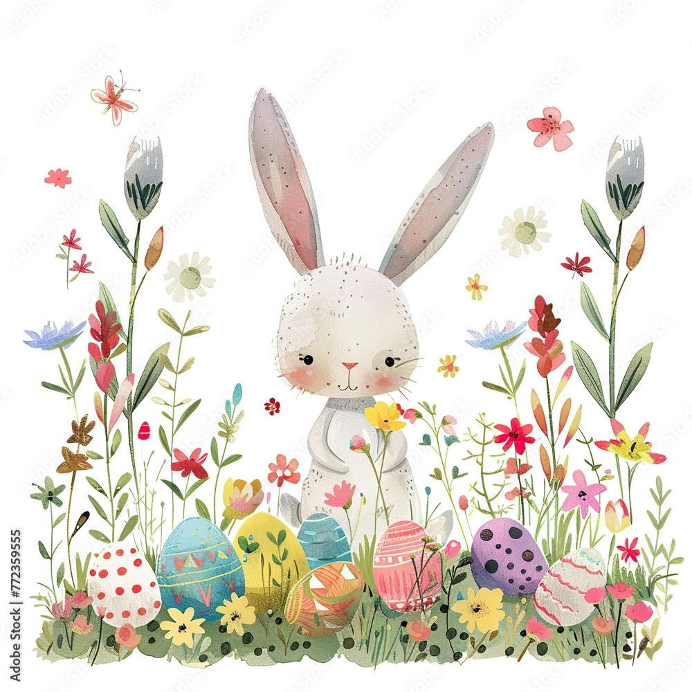 easter bunny with eggs easter bunny with eggs