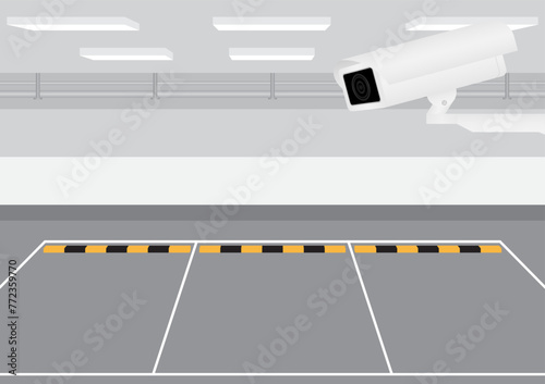 CCTV Security Camera or Surveillance Camera and ATM machine. Safety and Security Banking Concept. Vector Illustration. 