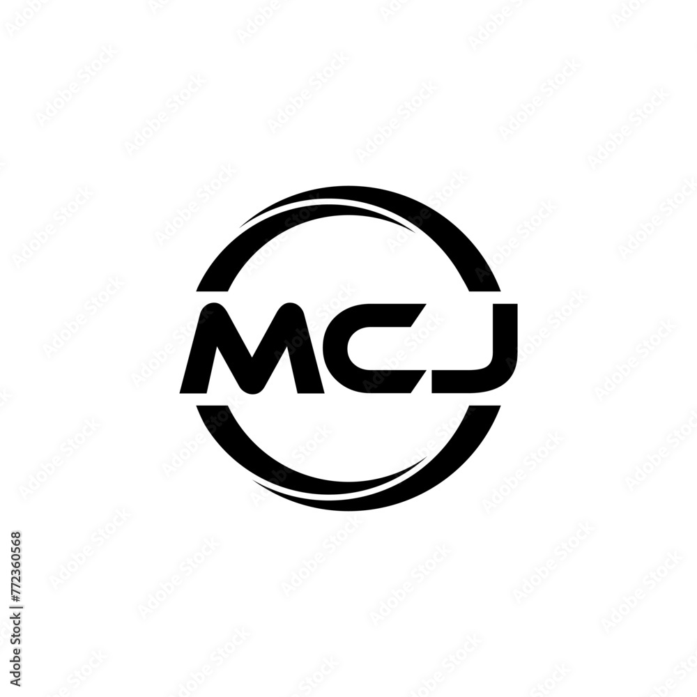 MCJ letter logo design in illustration. Vector logo, calligraphy designs for logo, Poster, Invitation, etc.
