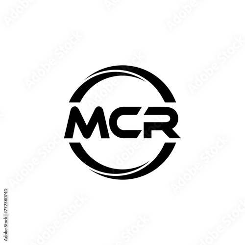 MCR letter logo design in illustration. Vector logo, calligraphy designs for logo, Poster, Invitation, etc. photo