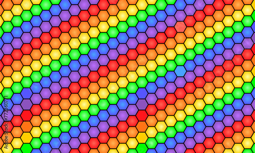 Rainbow Honeycombs with Black Background
