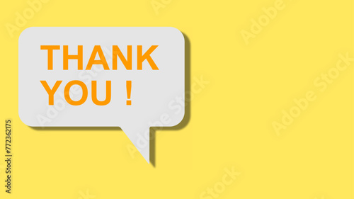 Thank you banner text design, speech chat massage pop up concept. Can be used for business, marketing and advertising. 