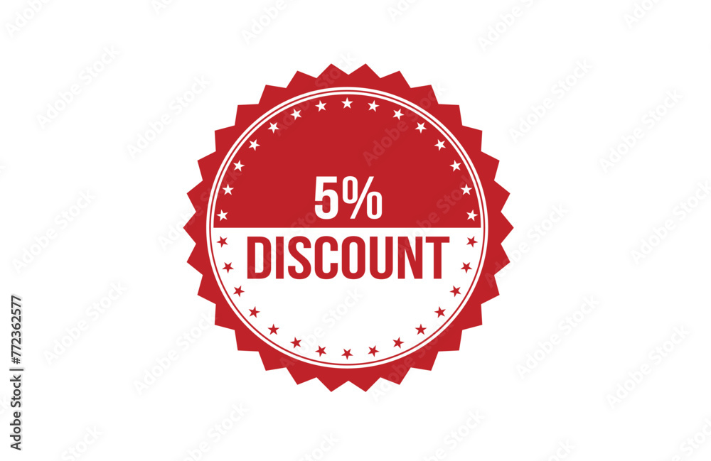 5% discount red ribbon label banner. Open available now sign or 5% discount tag. 5% discount red ribbon label banner. Open available now sign or 5% discount tag.