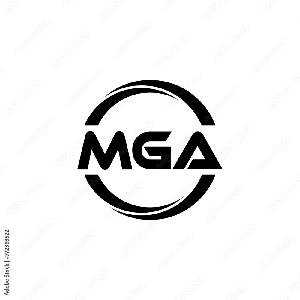 MGA letter logo design in illustration. Vector logo, calligraphy designs for logo, Poster, Invitation, etc.