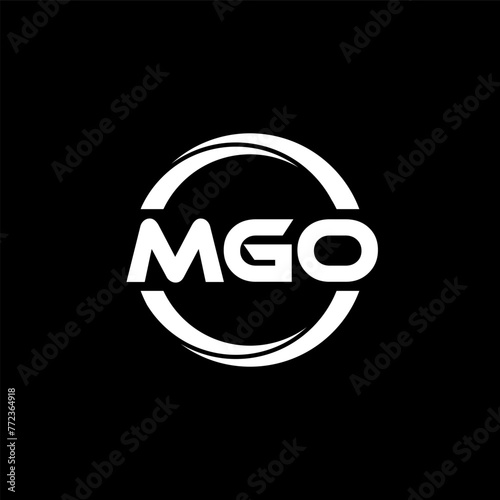 MGO letter logo design in illustration. Vector logo, calligraphy designs for logo, Poster, Invitation, etc.
