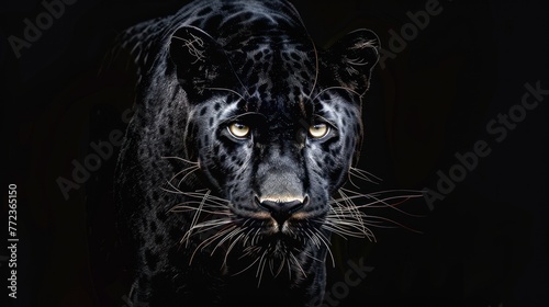 black Panther on black background © pector