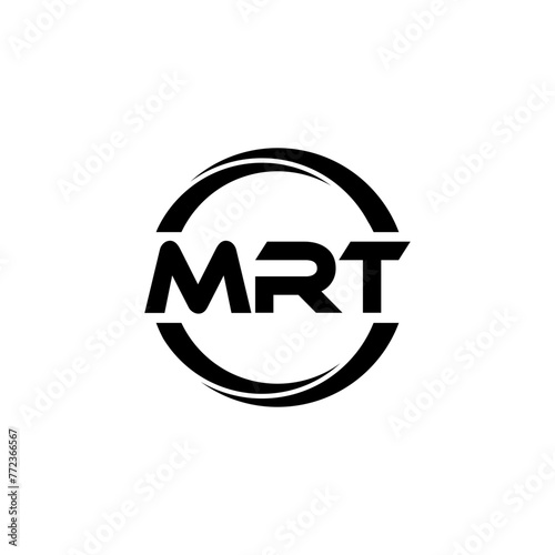 MRT letter logo design in illustration. Vector logo, calligraphy designs for logo, Poster, Invitation, etc.