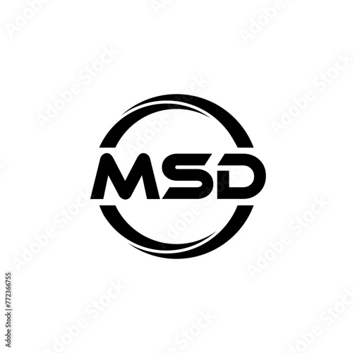 MSD letter logo design in illustration. Vector logo, calligraphy designs for logo, Poster, Invitation, etc.