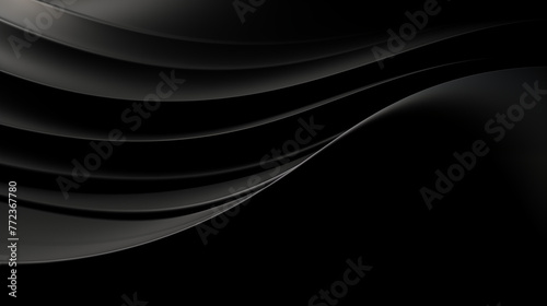 Abstract Black Silk Waves on Dark Background