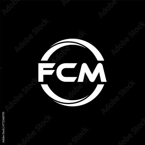 FCM letter logo design in illustration. Vector logo, calligraphy designs for logo, Poster, Invitation, etc. photo