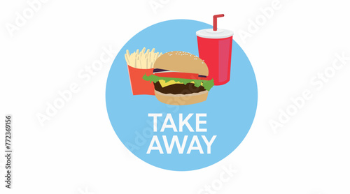 Take Away Burger Icon. Vector flat editable isolated illustration