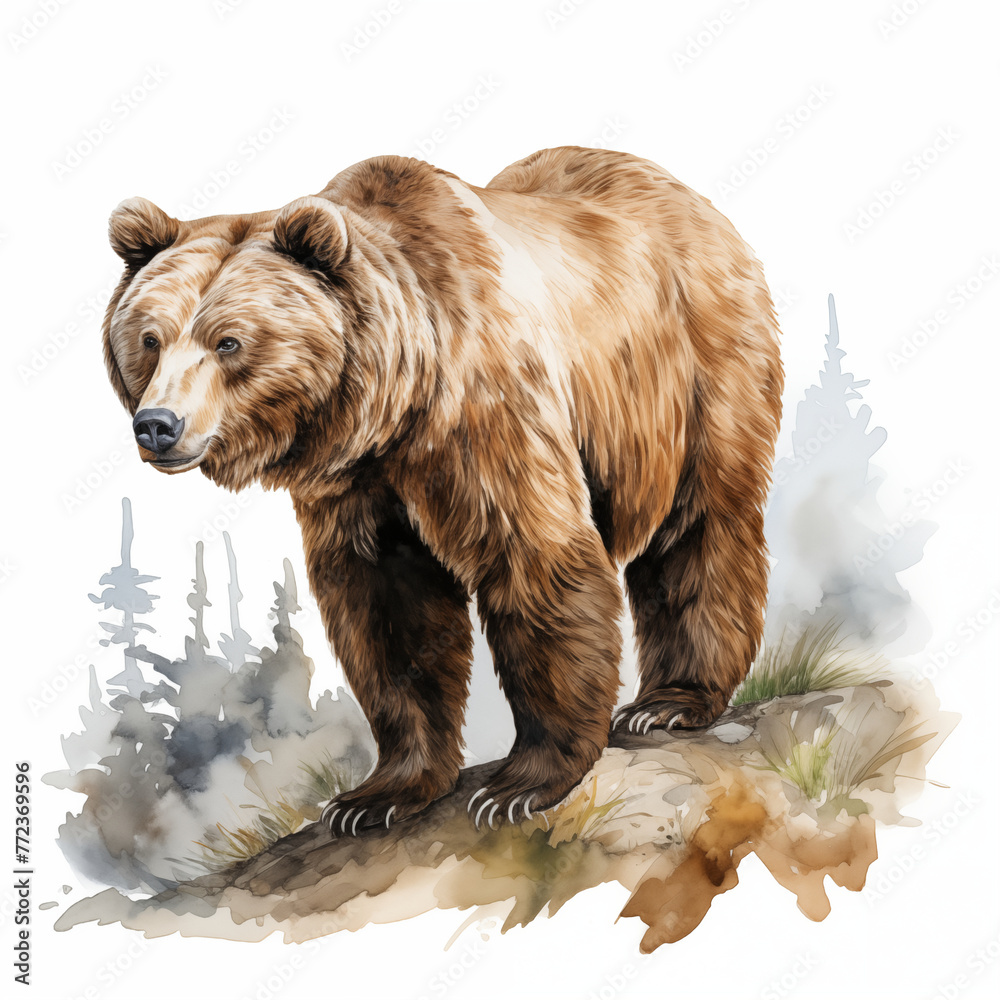 Fototapeta premium watercolor of a bear