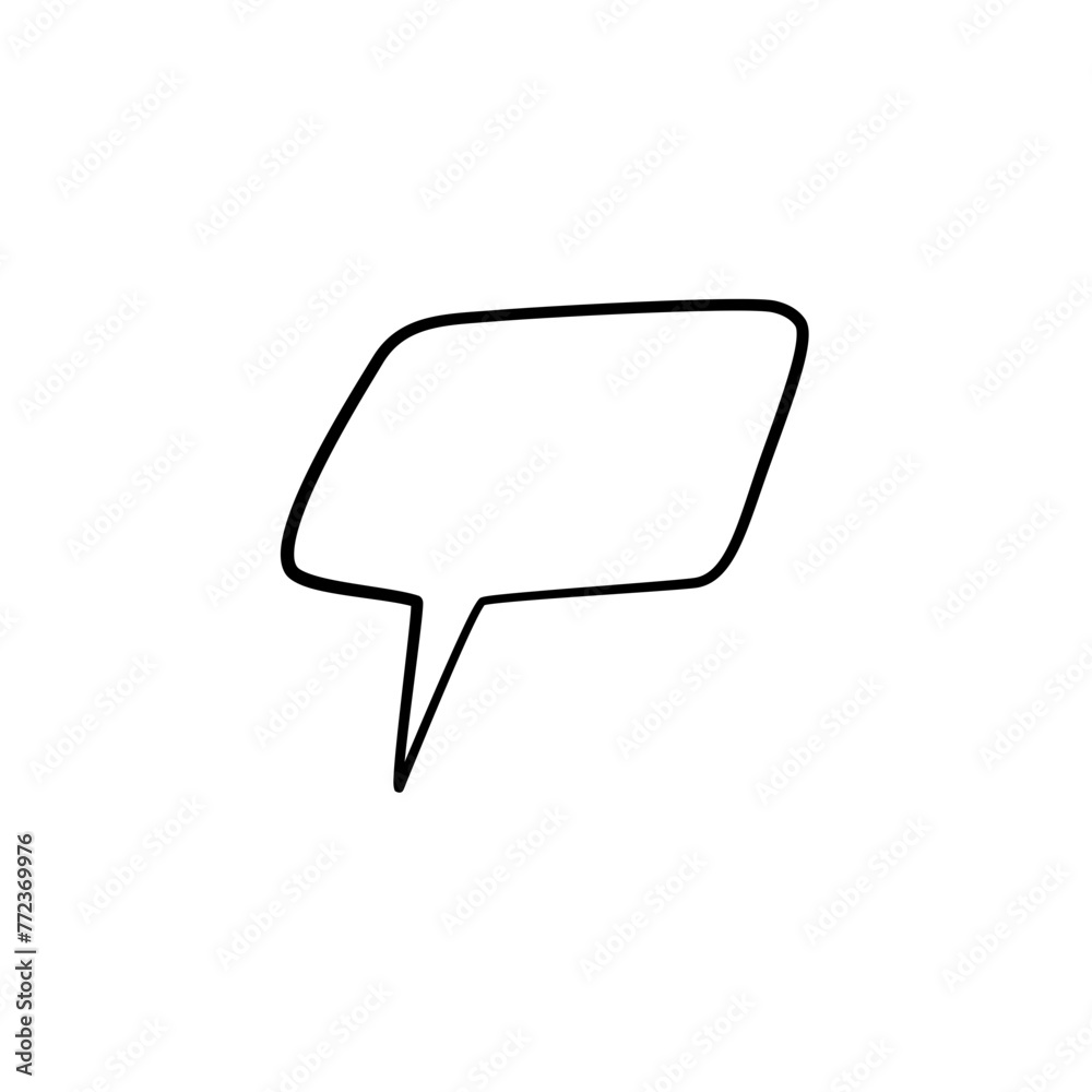 Naklejka premium Black and White Speech Bubble