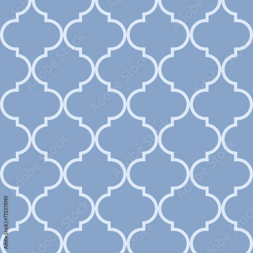 Seamless  blue and white  moroccan pattern vector photo