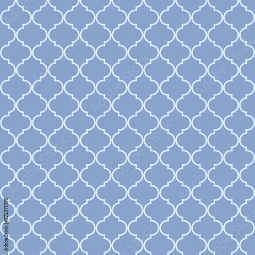 Seamless blue and white moroccan pattern vector