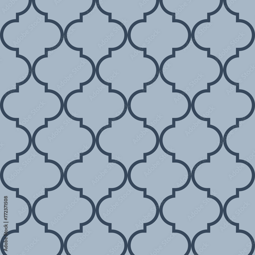 Arabesque Mosaic. Geometric Trellis Tile. Quatrefoil Arabian Ethnic Tesselation. Cool Persian Pattern. Traditional Seamless Moroccan Ornament . Vintage Geo Hijri.
