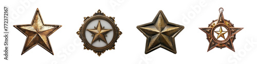 Clipart Set: Sheriff Star with Transparent Background