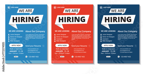 We are hiring flyer design bundle. Job Vacancy Flyer Template or We are hiring flyer template design. Job vacancy poster template design. Corporate Business flyer Design. Job offer leaflet template.