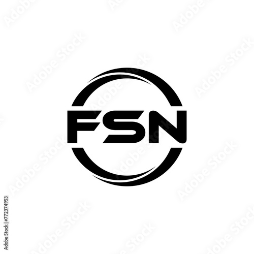 FSN letter logo design in illustration. Vector logo, calligraphy designs for logo, Poster, Invitation, etc.