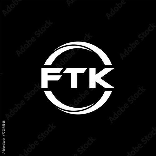 FTK letter logo design in illustration. Vector logo, calligraphy designs for logo, Poster, Invitation, etc. photo