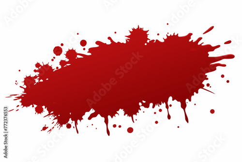 Blood color splatter brushstroke on white background. © mk graphics