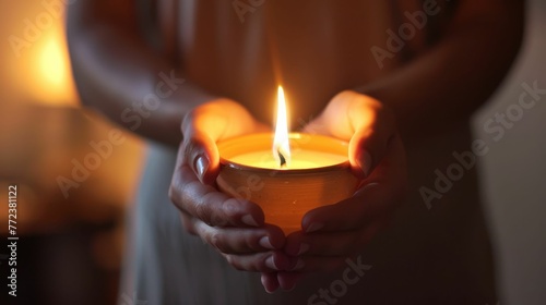 Candle gazing meditation, flame flickers, focus sharpened