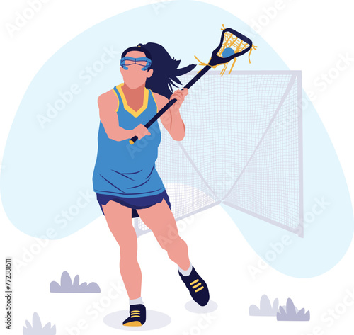 Girl playing Lacrosse