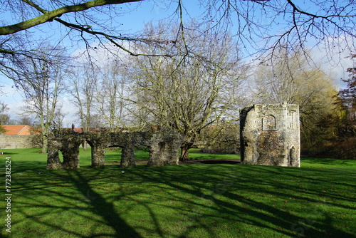 Abbey Gardens in Bury St Edmunds, Suffolk, UK, February 2024