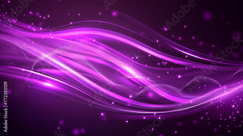 Abstract purple glowing curved lines background. Website, wallpaper etc. background. Neon colored lines. Copy paste area for texture
