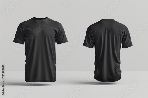 black t-shirt mockup front and back isolated