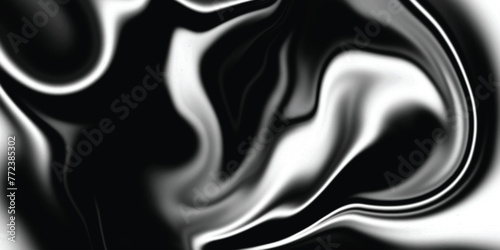 Abstract flowing wave liquid background. Modern metallic wave fluid background. White and black liquefy background.
