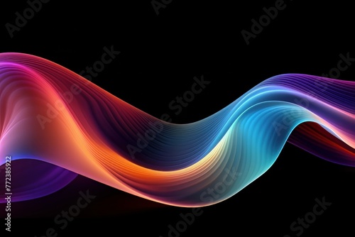 3d rendering of a multi colored flowing , abstract wavy iridescent background
