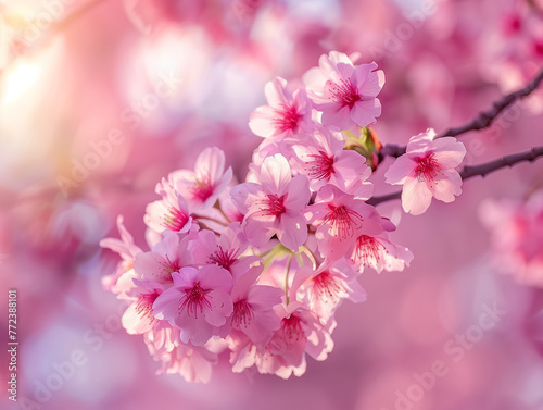 Close up image of cherry blossoms