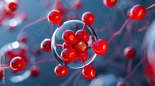 molecule or atom, Abstract structure for Science or medical background, 3d illustration, science, atom, abstract, chemistry, structure, blue, chemical, backgroun