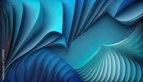 Blue background illustration with paper effect   Generate AI