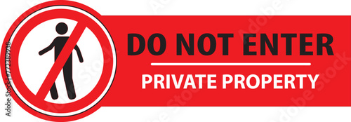 No entry private property sign vector.eps