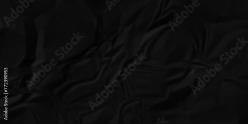black fabric crushed textured crumpled. Dark black wrinkly backdrop paper background. crumpled pattern texture. black paper crumpled texture. 