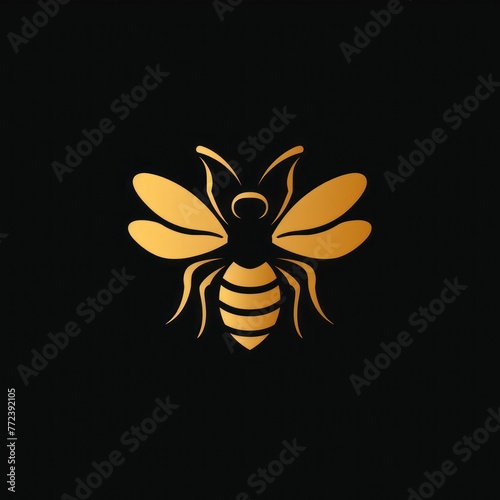 A simple yet captivating image of a golden bee contrasted against a dark background, highlighting its importance and splendor