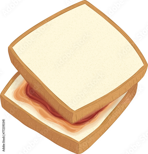 Peanut Butter and Jelly Sandwich Illustration photo