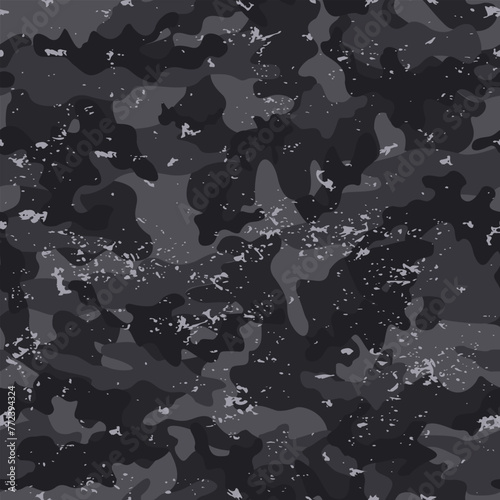 Seamless grunge pattern camouflage gray