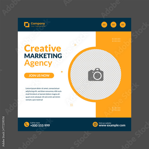 corporate marketing agency  square size poster design