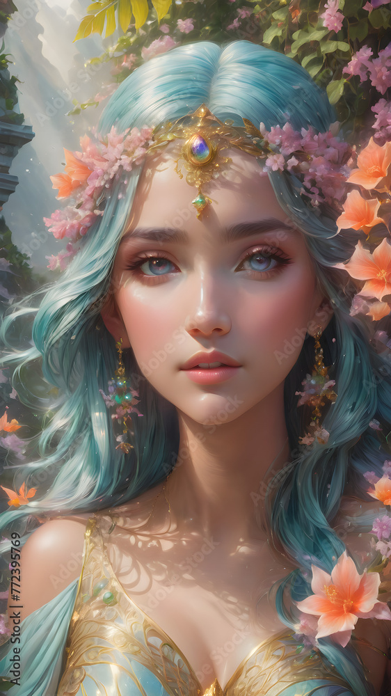 portrait of a girl in the garden portrait of a girl in the garden