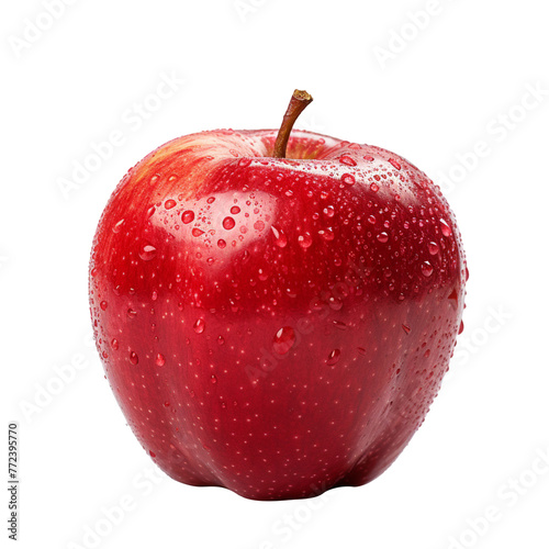 Red apple isolated on transparent background, PNG available