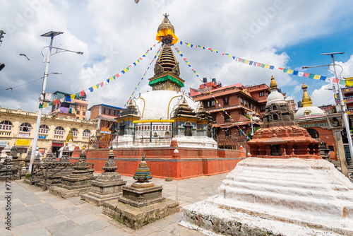 nepalese style stupa at kathmandu street